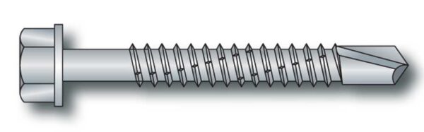 Vite autoperforante zincata con testa esagonale e falsa rondella 4mm