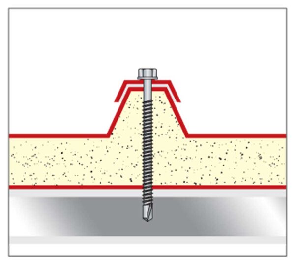 Vite autoperforante zincata con testa esagonale e falsa rondella 4mm - immagine 2