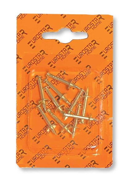 Chiodi con ranella ottonati blister 10 pezzi