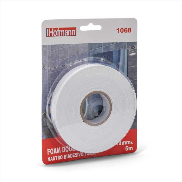 Nastro biadesivo espanso acrilico DTF Hofmann, colore bianco