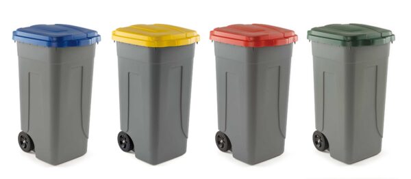Bidone raccolta differenziata. Capacità: lt.100