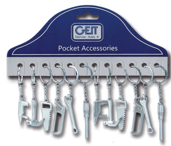 Cartella 12 portachiavi mini tool forme assortite