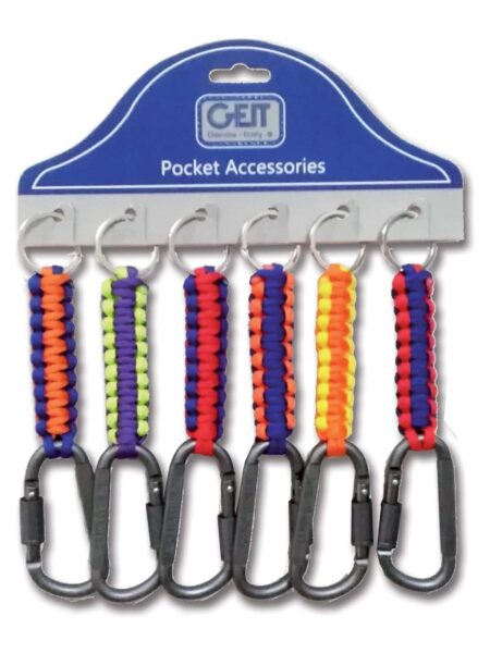 Cartella 6 portachiavi Cord-Band Hook in cordino ass. Neon