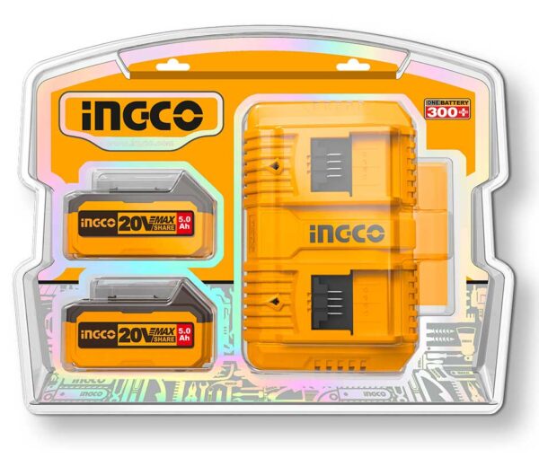 Battery pack con 2 batterie da 5ah + caricabatterie - immagine 2