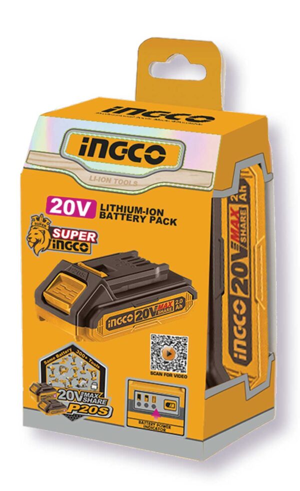 Batteria p20s 20v 2.0ah ingco - immagine 2
