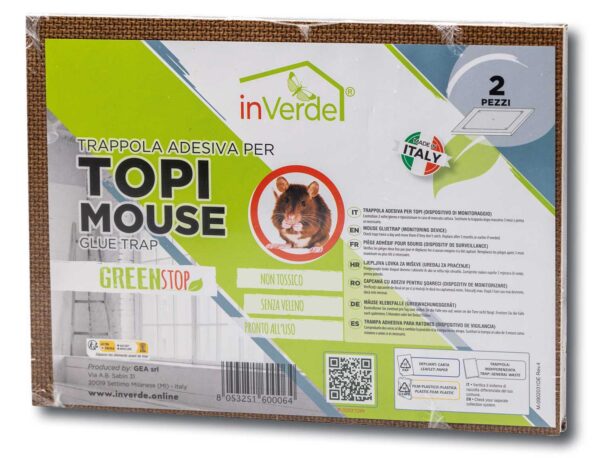 Tavolette adesive per topi cm.19x14 2pz.