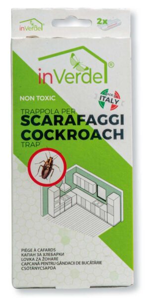 Trappola per scarafaggi + insetti striscianti adesiva 2pz.