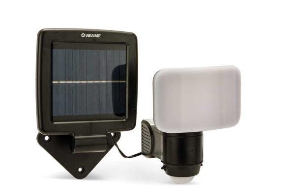 Faretto led ricarica solare pannello deportato 400 lumen nero mod.Cruz