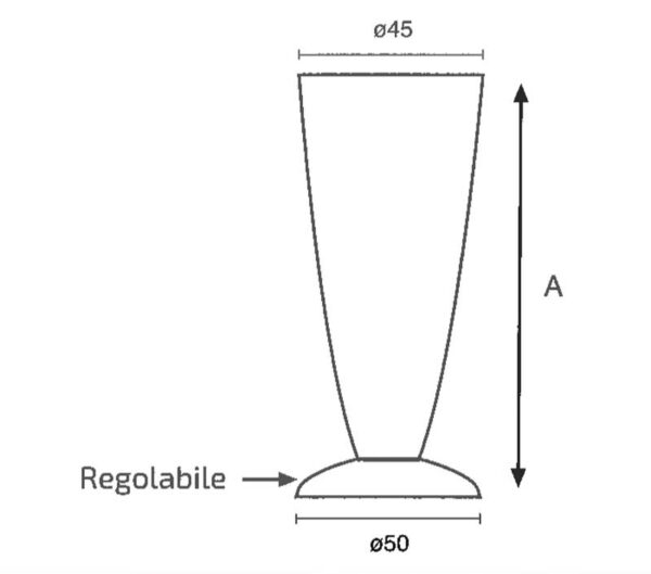 Piedino Conico in ABS - immagine 2