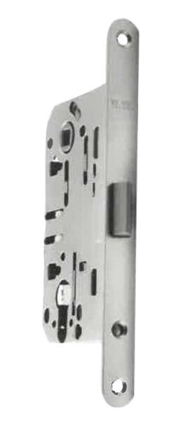 Serratura centro scrocco nylon distanza 85mm c.50mm nichel satinato