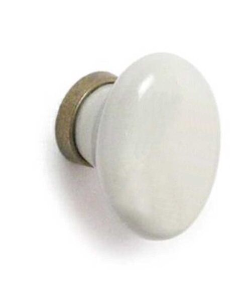 Pomolo Ovale in ceramica Avorio