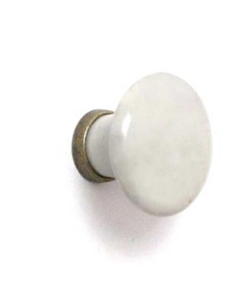 Pomolo Tondo in ceramica Avorio