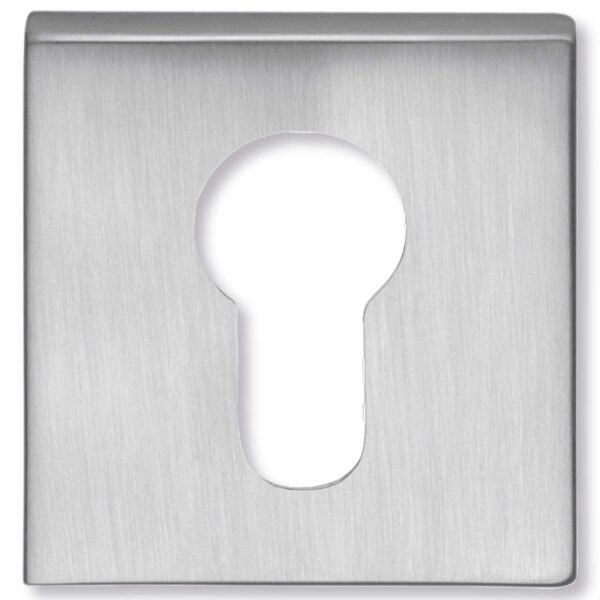 Bocchetta quadrata 45mm Foro Cilindro Nichel Satinato