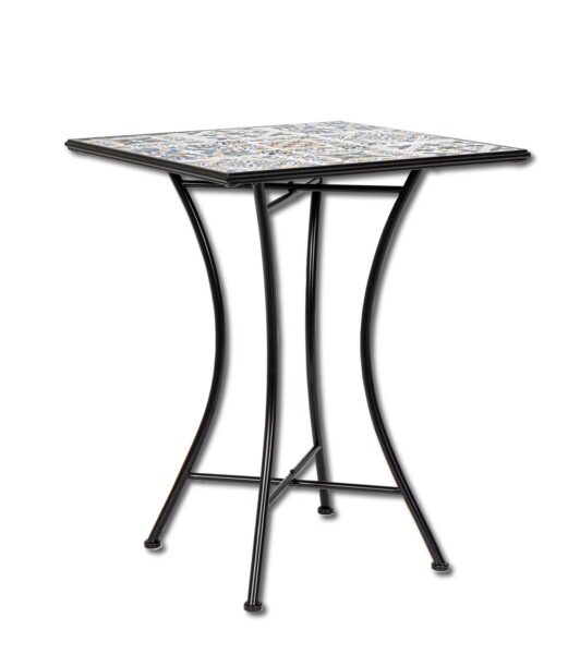 Tavolo mosaico Mykonos quadrato cm.60x60x75h, ferro / ceramica