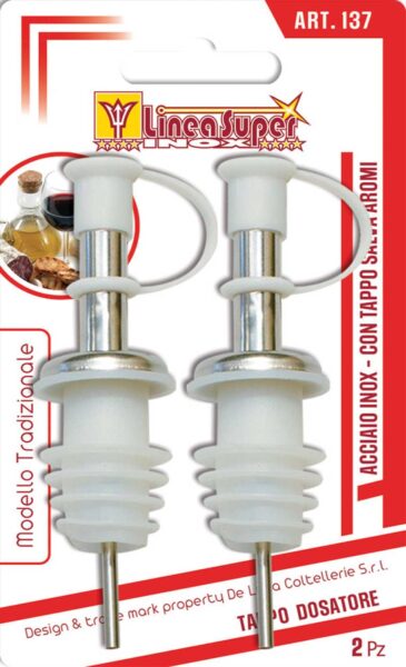 Tappi dosatori inox(set 2 pz)in acciaio INOX imboccatura universale