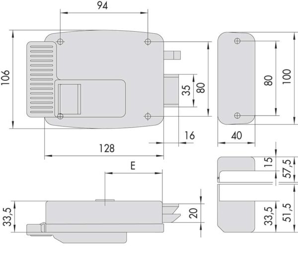 Elettroserratura da applicare per legno '11611.N7' - immagine 2