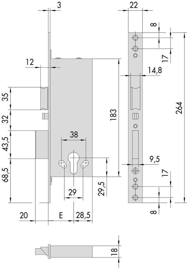 Elettroserratura da Infilare per legno '12010' - immagine 2