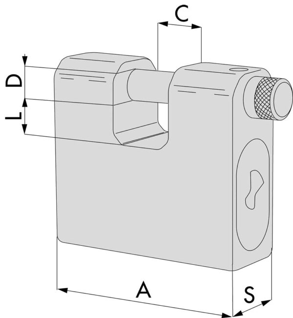 Lucchetto Acciaio Monoblocco 84MM CISA - immagine 2