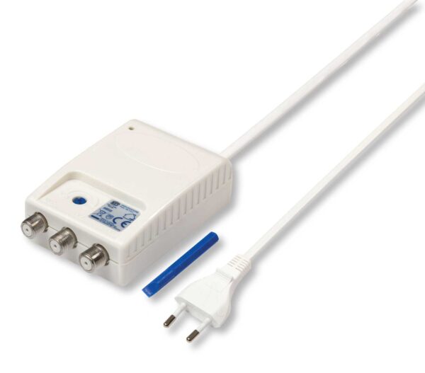 Amplificatore da interno per segnali TV/DVB c/connessioni F.