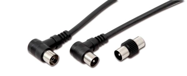 Cavo antenna connettori M/F con adattatore M/M 2 MT.