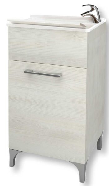 Mobile lavatoio cm.45x50x83H rovere bianco