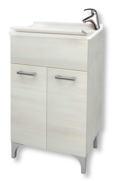 Mobile lavatoio cm.50x50x83H rovere bianco