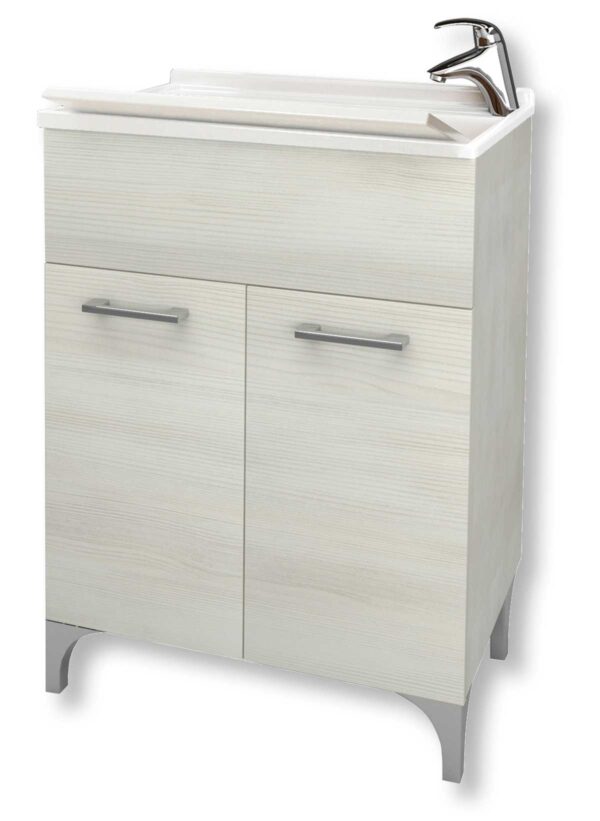 Mobile lavatoio cm.60x50x83H rovere bianco
