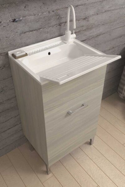 Mobile lavatoio cm.45x50x83H rovere grigio