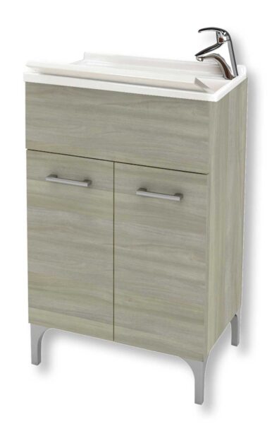 Mobile lavatoio cm.50x50x83H rovere grigio