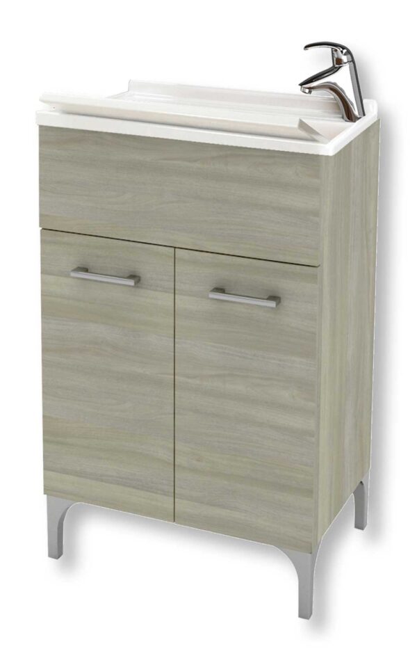 Mobile lavatoio cm.50x50x83H rovere grigio