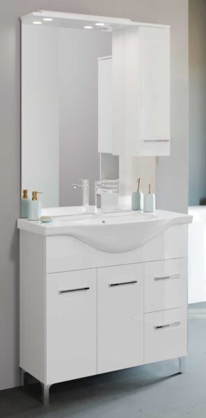 Mobile bagno venere cm.86x50x191H bianco lucido