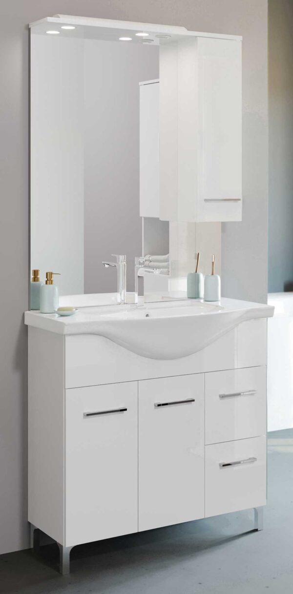 Mobile bagno venere cm.86x50x191H bianco lucido