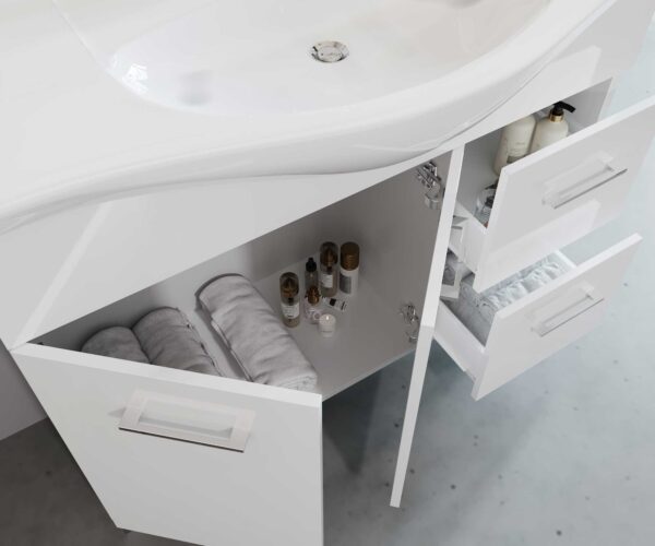 Mobile bagno venere cm.86x50x191H bianco lucido - immagine 2