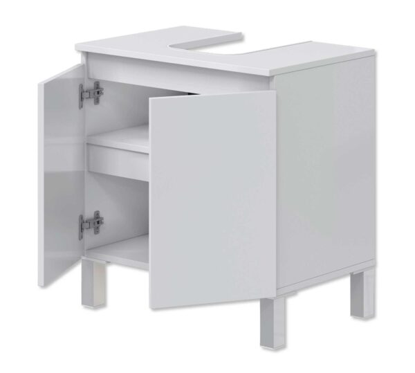 Mobile bagno sotto lavello bianco lucido 60x40x63,5h - immagine 2