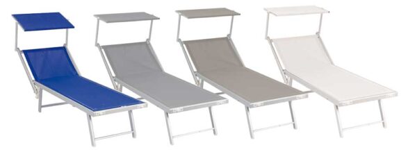 Lettino Beach in alluminio/texilene