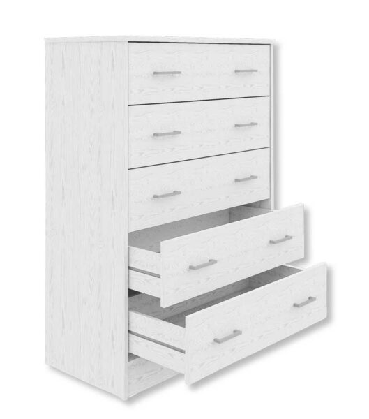Cassettiera 5 cassetti bianco alpes cm.79x40x114h
