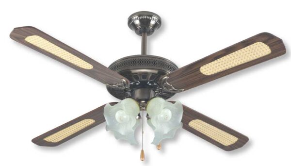 Ventilatore a Soffitto con luce 4 Pale in Legno 65W