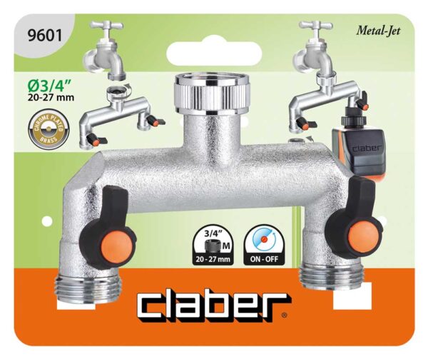 Rubinetto Metallo a 2 Vie regolabili 3/4P. Cf.In Blister - immagine 2