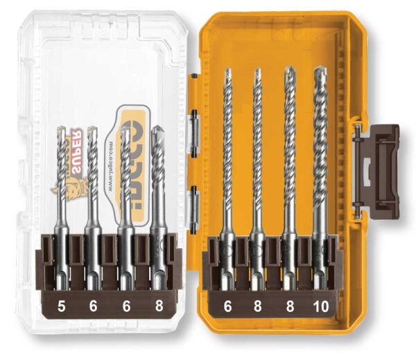 Set 8 Punte SDS Plus per Tassellatore