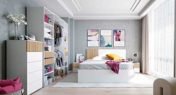 Testiera + 2 comodini Ethna 266x34x91h - immagine 2