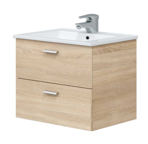 Mobile bagno Eco kit 60 2 cassetti rovere canadian 60x45x50h