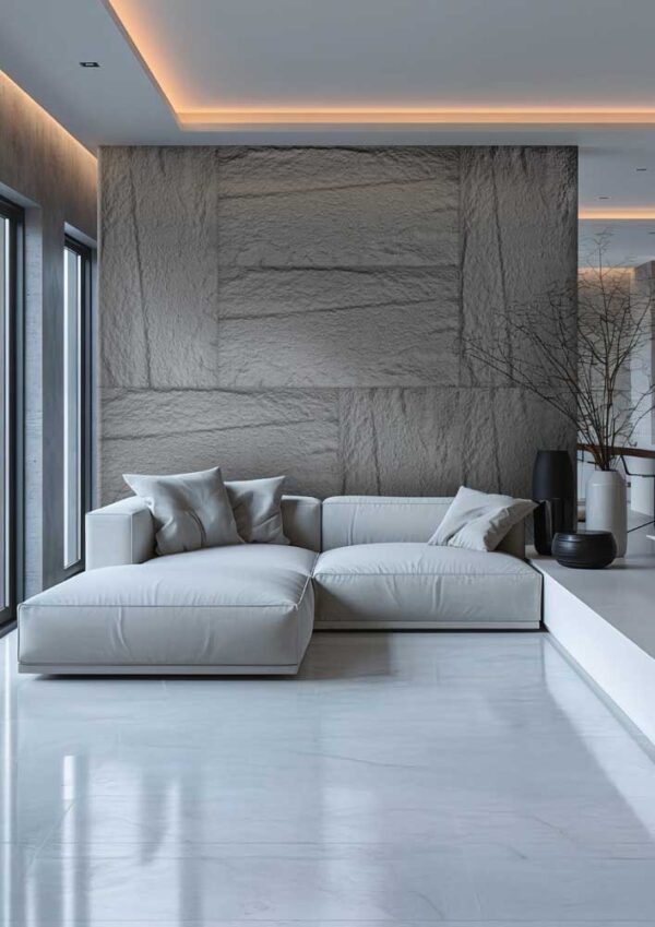 Pannello Murale in PU Effetto Pietra 3D cm.120x60x3 Fonoassorbente