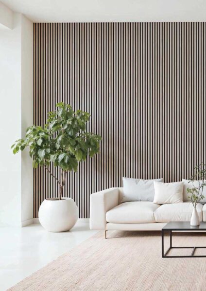 Pannello Murale in PVC Doghe in Legno cm.280x30x1