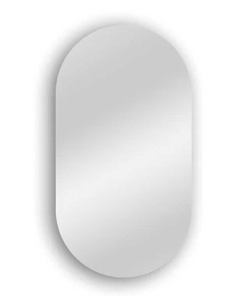 Specchio Glenda stondato cm.46x76 con piastra portafaretto