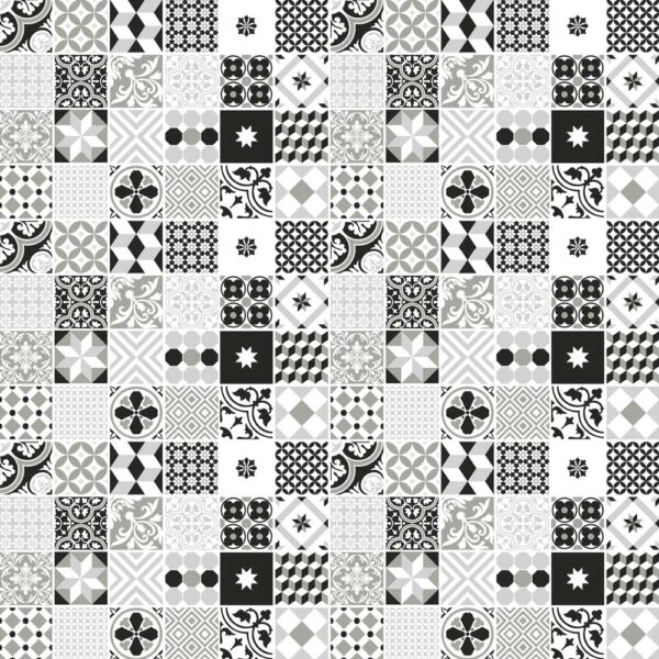 Plastica autoadesiva Bonita cm.45 piastrelle Mix Vintage Black