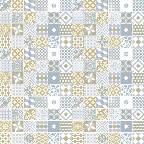 Plastica autoadesiva Bonita cm.45 piastrelle Mix Vintage Blue