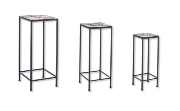 Set 3 Tavolini Ferro/Ceramica Paloma