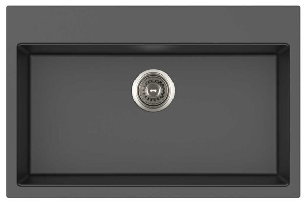 Lavello Quarzo Nero 78x51x22P.