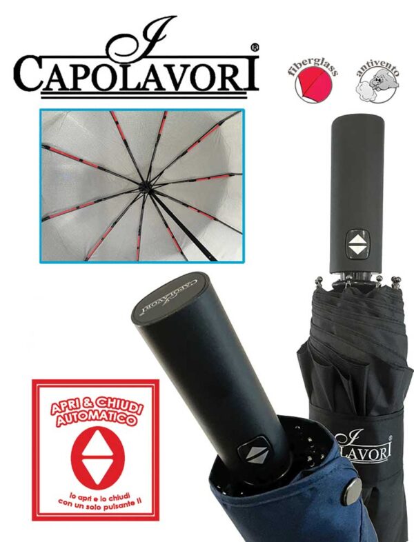 Ombrello apri & chiudi extra large rinforzato col.ass.10 stecche - immagine 2