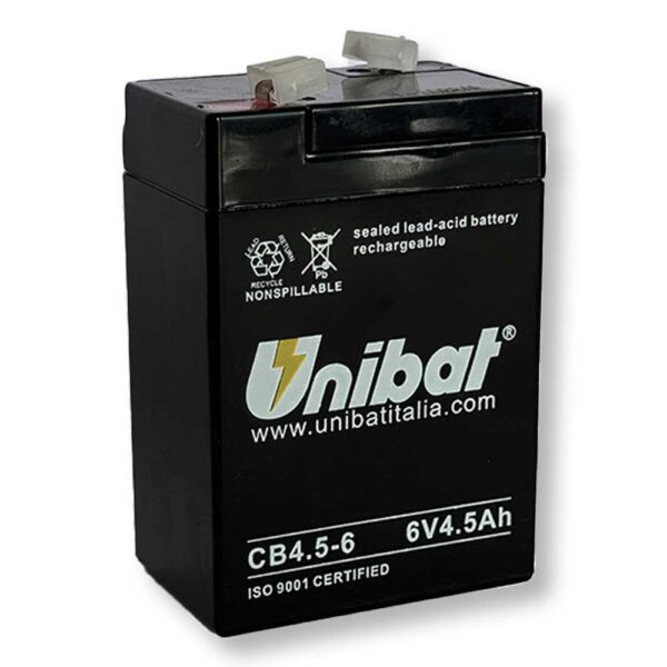Batteria Servizi SLA Unibat 6V 5Ah Dx/Sx